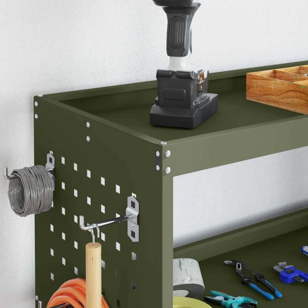 Werkzeugwagen mit Regal mit Rad mit Speicher Olivgrün 75 x 35 x 73 cm