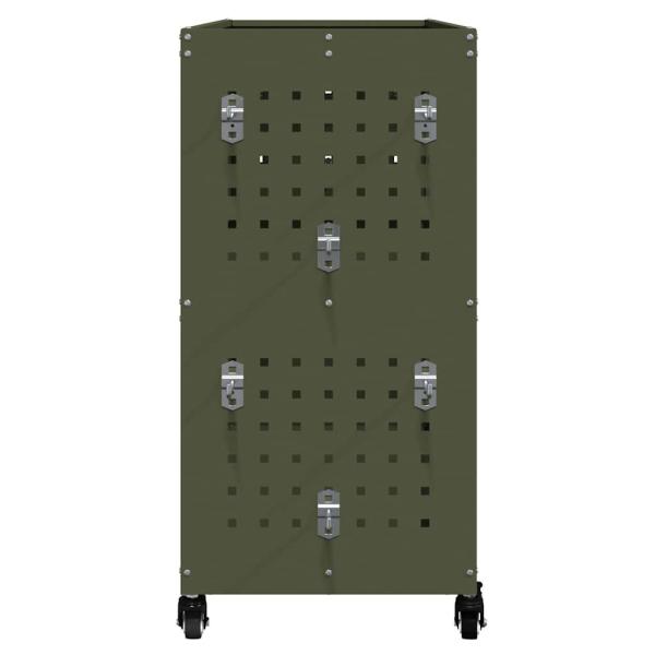 Werkzeugwagen mit Regal mit Rad mit Speicher Olivgrün 75 x 35 x 73 cm