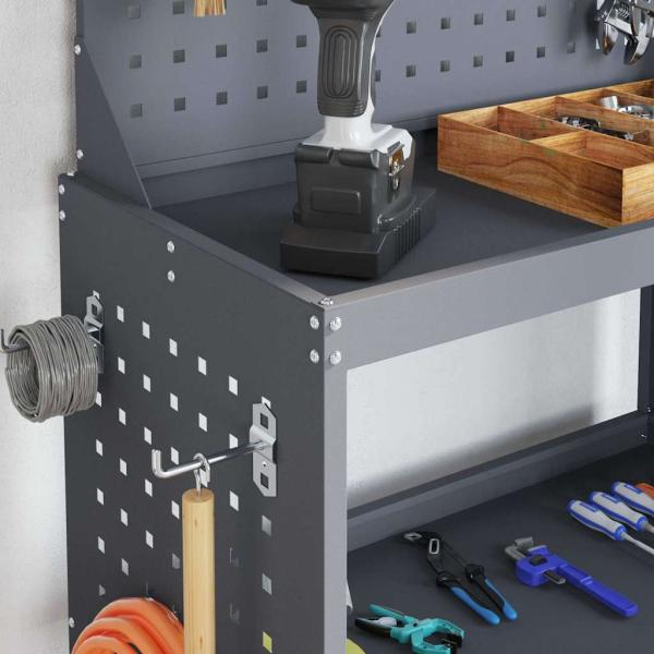 Werkzeugwagen mit Regal mit Rad mit Speicher Anthrazit 65 x 35 x 111 cm