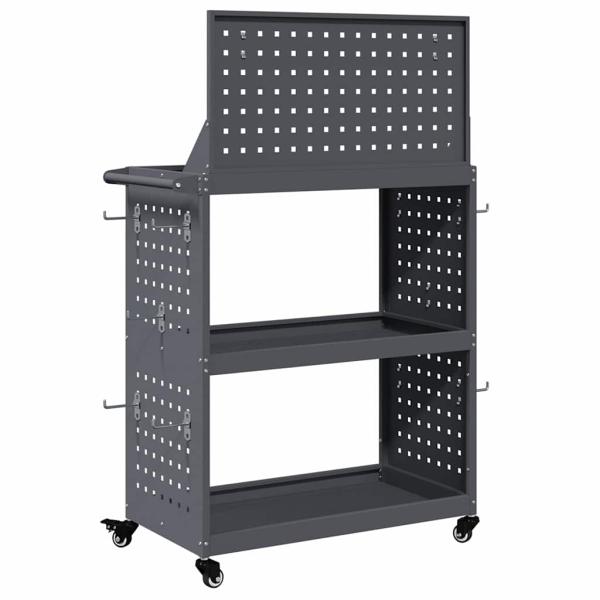 Werkzeugwagen mit Regal mit Rad mit Speicher Anthrazit 65 x 35 x 111 cm