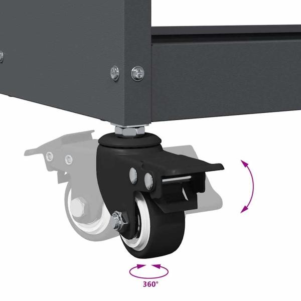 Werkzeugwagen mit Regal mit Rad mit Speicher Anthrazit 65 x 35 x 111 cm