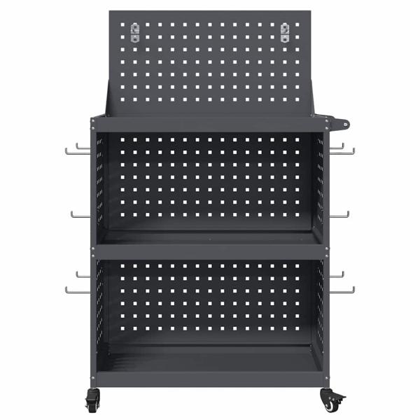 Werkzeugwagen mit Regal mit Rad mit Speicher Anthrazit 65 x 35 x 111 cm