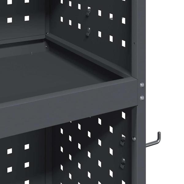 Werkzeugwagen mit Regal mit Rad mit Speicher Anthrazit 65 x 35 x 111 cm