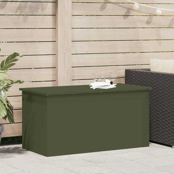 ARDEBO.de - Außenlagerbox Olivgrün 100 x 50.5 x 50 cm Kaltgewalzter Stahl