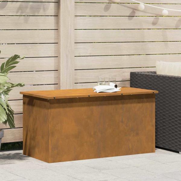 ARDEBO.de - Außenlagerbox mit Speicher Braun 100 x 50.5 x 50 cm