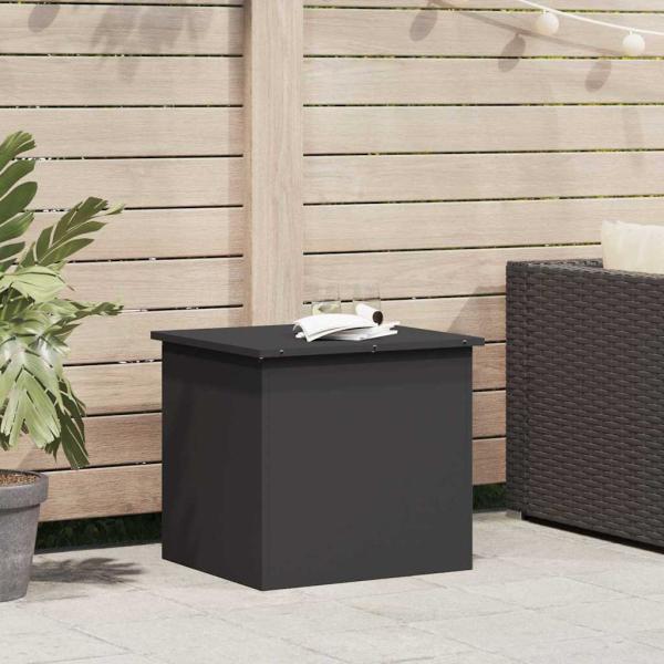 ARDEBO.de - Außenlagerbox Schwarz 55 x 50.5 x 50 cm Kaltgewalzter Stahl