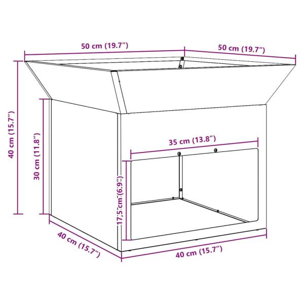 Feuerplatz Schwarz 50 x 50 x 40 cm Stahl