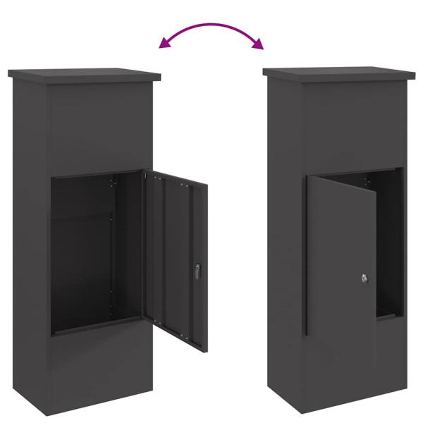 Paketdrop-Box Schwarz 44,5 x 29 x 110,5 cm Stahl