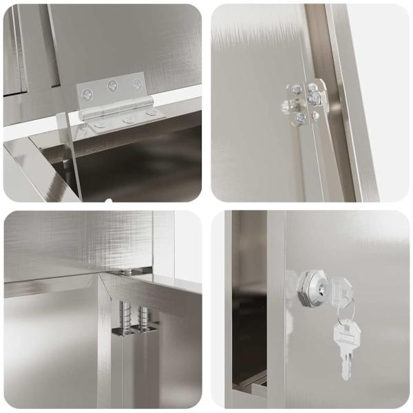 Paketdrop-Box Schwarz 44,5 x 29 x 110,5 cm Edelstahl