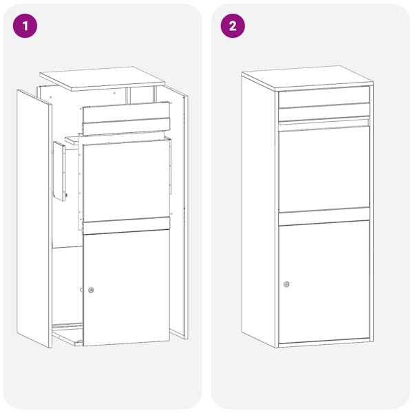 Paketdrop-Box Schwarz 41 x 38 x 103 cm Verzinkter Stahl