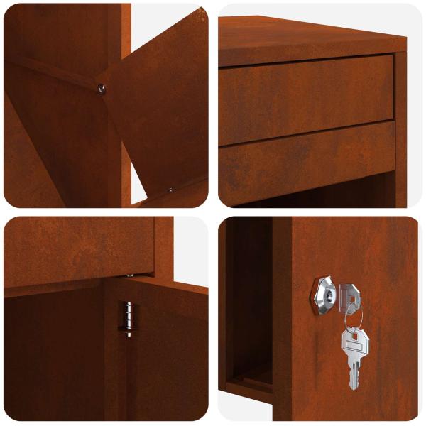 Paketdrop-Box Rostig 41 x 38 x 103 cm