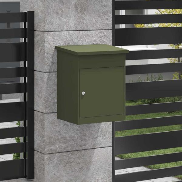 Paketdrop-Box Olivgrün 44 x 35 x 59 cm Stahl