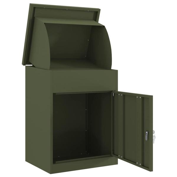 Paketdrop-Box Olivgrün 44 x 35 x 59 cm Stahl
