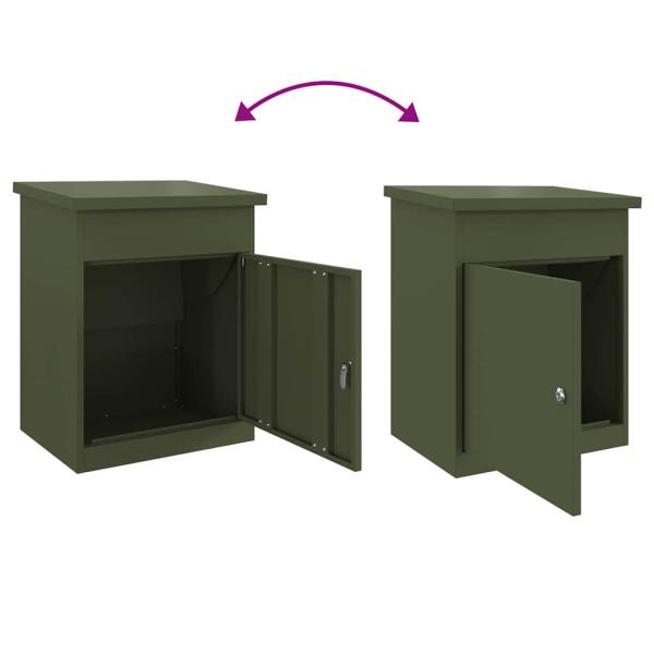 Paketdrop-Box Olivgrün 44 x 35 x 59 cm Stahl