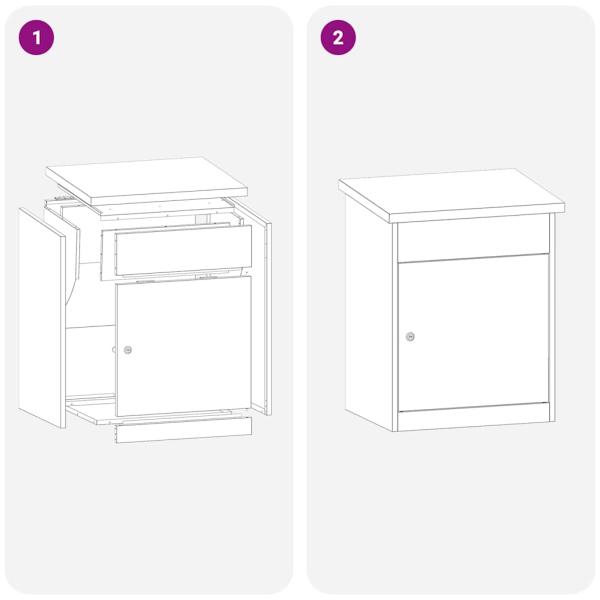 Paketdrop-Box Schwarz 44 x 35 x 59 cm Edelstahl
