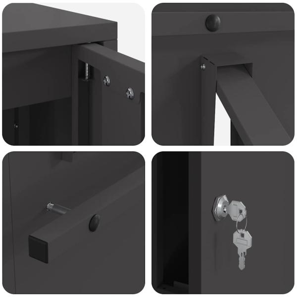 Briefkasten Schwarz 30 x 23 x 55 cm Stahl