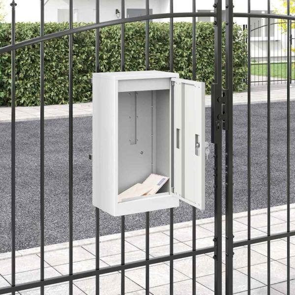 ARDEBO.de - Briefkasten Weiß 30 x 23 x 55 cm Stahl