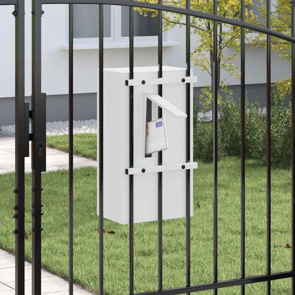 Briefkasten Weiß 30 x 23 x 55 cm Stahl