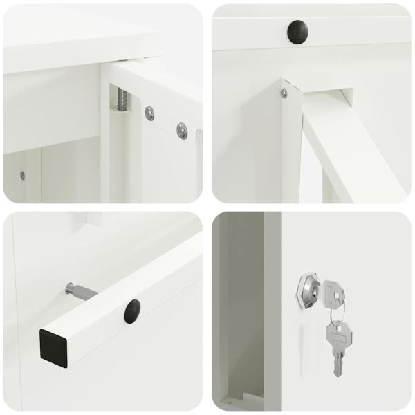 Briefkasten Weiß 30 x 23 x 55 cm Stahl