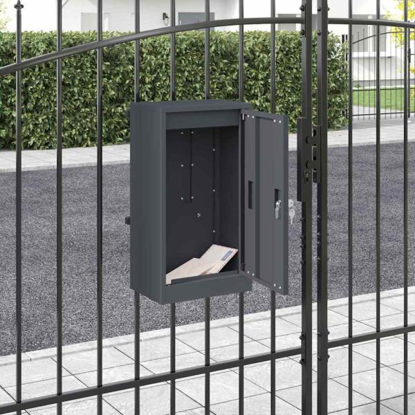 ARDEBO.de - Briefkasten Anthrazit 30 x 23 x 55 cm Stahl