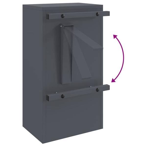 Briefkasten Anthrazit 30 x 23 x 55 cm Stahl