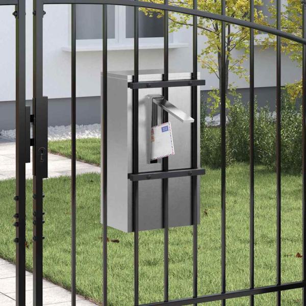 Briefkasten Schwarz 30 x 23 x 55 cm Edelstahl