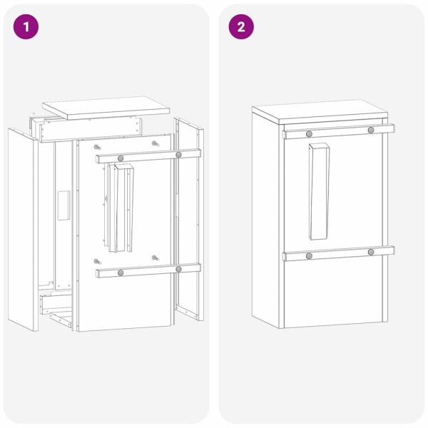 Briefkasten Schwarz 30 x 23 x 55 cm Edelstahl