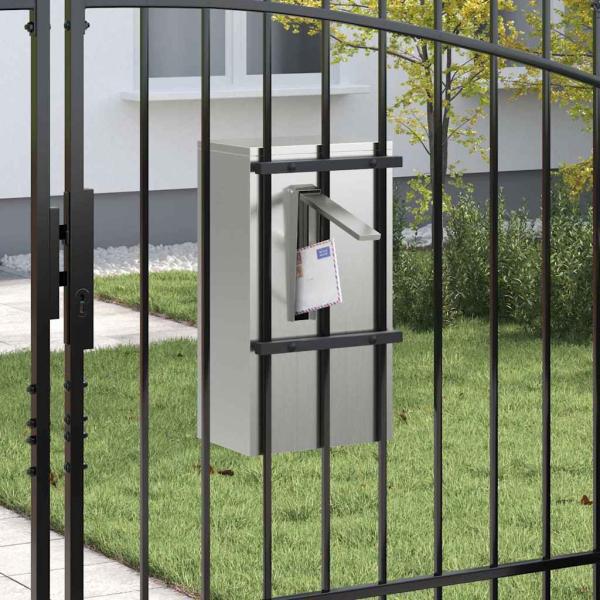 Briefkasten Schwarz 30 x 23 x 55 cm Verzinkter Stahl