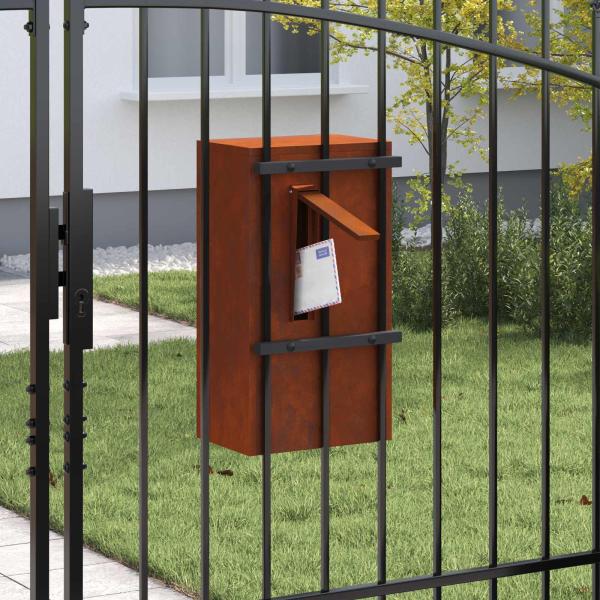 Briefkasten Rostig 30 x 23 x 55 cm Witterungsbeständiger Stahl