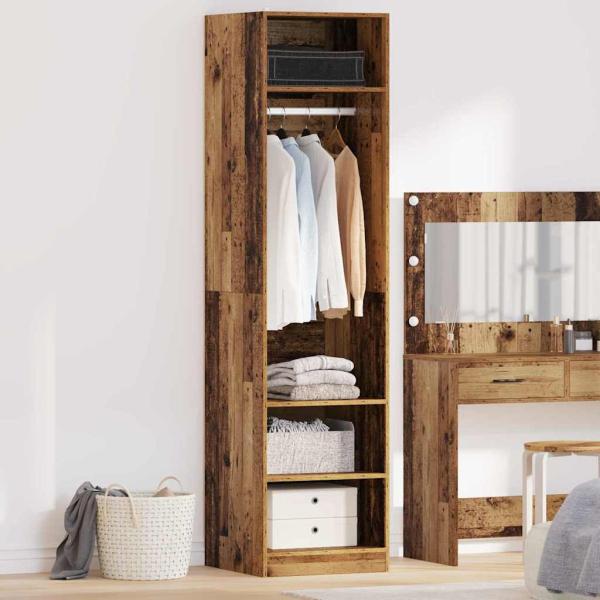 ARDEBO.de - Kleiderschrank mit Regal Altholz 50 x 50 x 200 cm Holzwerkstoff