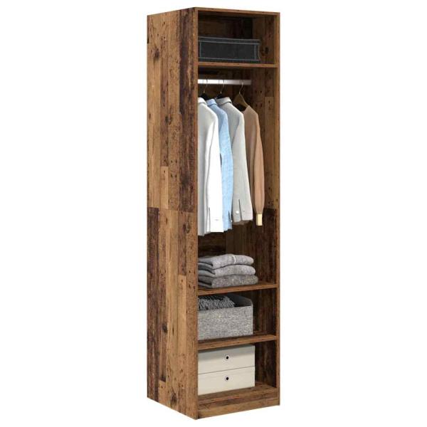 Kleiderschrank mit Regal Altholz 50 x 50 x 200 cm Holzwerkstoff