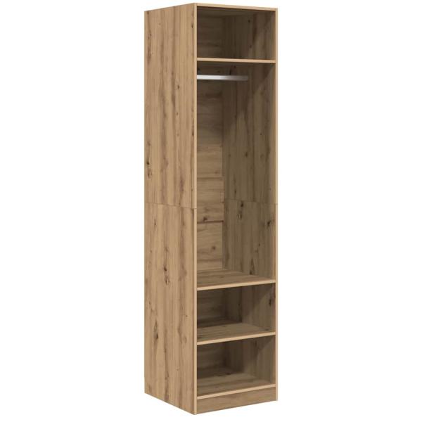 Kleiderschrank mit Regal mit Speicher Eiche handwerklich 50 x 50 x 200 cm
