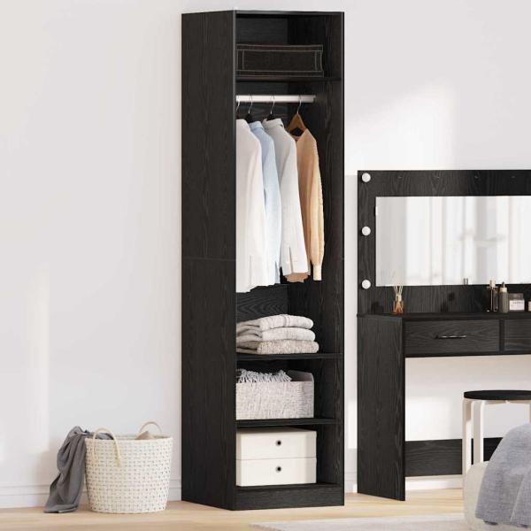ARDEBO.de - Kleiderschrank Schwarze Eiche 50 x 50 x 200 cm Holzwerkstoff