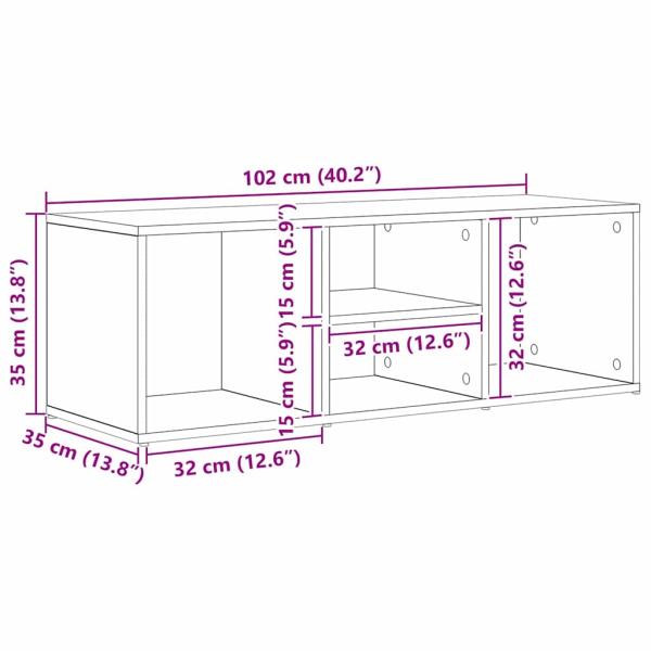 Schuhaufbewahrungsbank Schwarze Eiche 102 x 35 x 35 cm