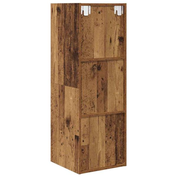 ARDEBO.de - TV-Schränk mit Regal Wandmontiert mit Speicher Altholz 37 x 37 x 107 cm Holzwerkstoff