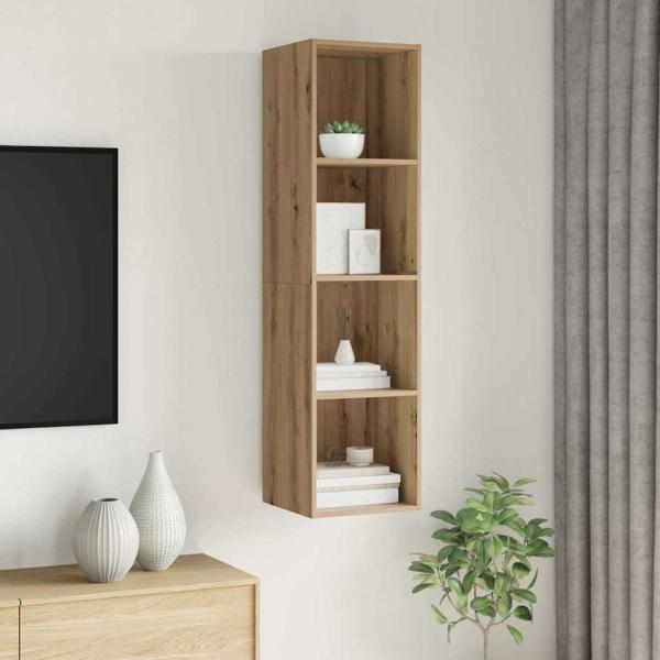 ARDEBO.de - TV-Schränk Eiche handwerklich 37 x 37 x 142,5 cm Holzwerkstoff