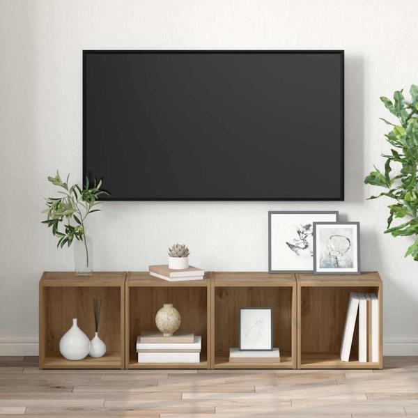 TV-Schränk 2 pcs Braun 37 x 35 x 37 cm Holzwerkstoff