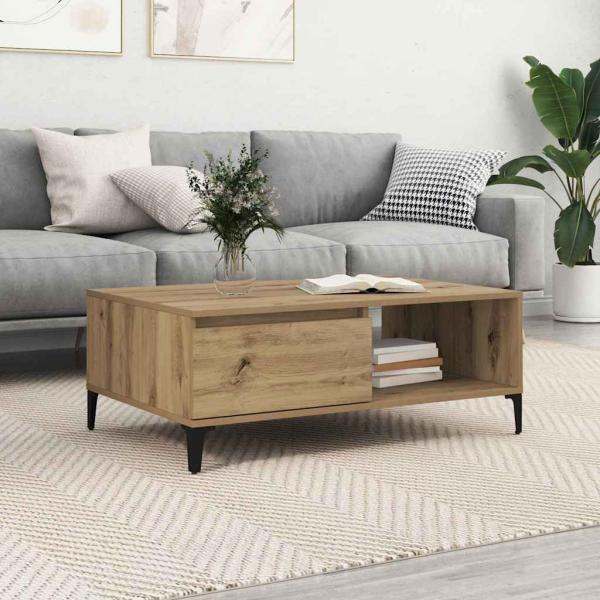ARDEBO.de - Couchtisch Eiche handwerklich 90 x 60 x 35 cm Holzwerkstoff