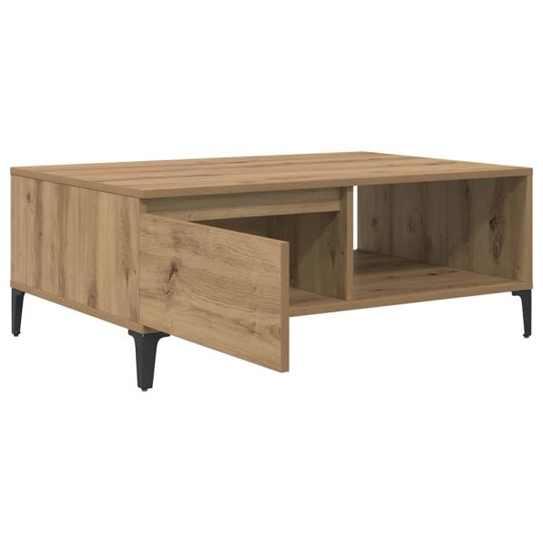 Couchtisch Eiche handwerklich 90 x 60 x 35 cm Holzwerkstoff