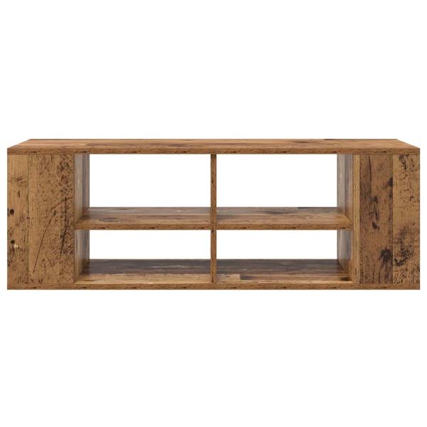 TV-Schränk mit Regal Wandmontiert mit Speicher Altholz 102 x 35 x 35 cm Holzwerkstoff