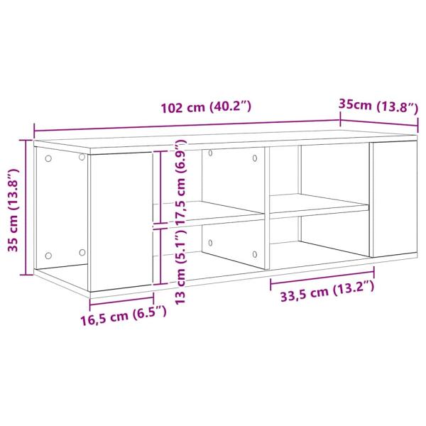 TV-Schrankset 102 x 35 x 35 cm Schwarz Eichen-Optik