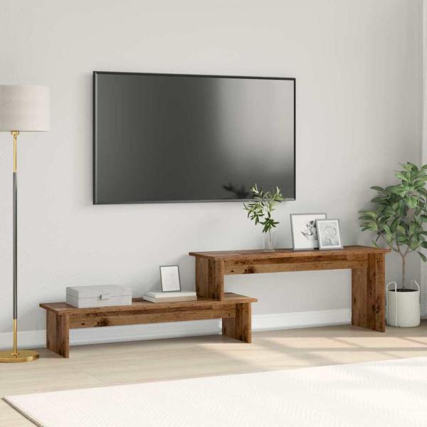 ARDEBO.de - TV-Schränk mit Regal mit Speicher Altholz 180 x 30 x 43 cm Holzwerkstoff