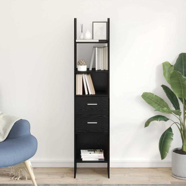 ARDEBO.de - Bücherregal Schwarze Eiche 40 x 35 x 180 cm Holzwerkstoff