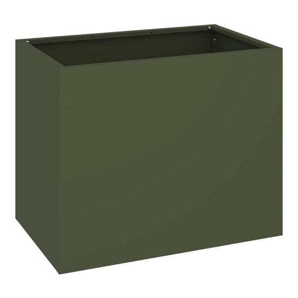 Gartenblumentopf Olivgrün 50 x 32 x 40 cm Kaltgewalzter Stahl