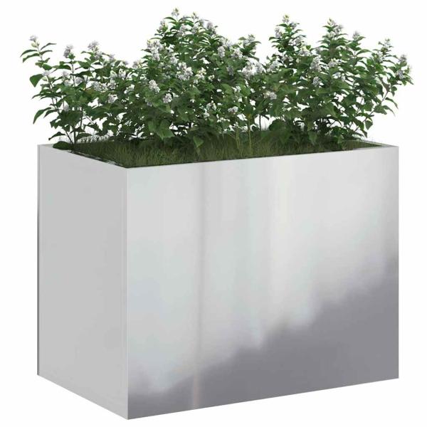 Gartenblumentopf Silber 50 x 32 x 40 cm Verzinkter Stahl