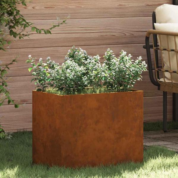 ARDEBO.de - Gartenblumentopf Braun 50 x 32 x 40 cm Wetterfestes Stahl