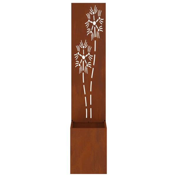 Blumentopf mit dekorativem Paneel Rostig 32 x 140 cm