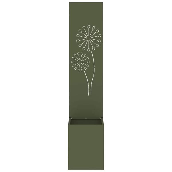 Blumentopf mit dekorativem Paneel Olivgrün 32 x 140 cm
