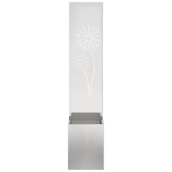 Blumentopf mit dekorativem Paneel Silber 32 x 140 cm Edelstahl