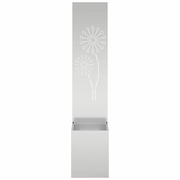 Blumentopf mit dekorativem Paneel Silber 32 x 140 cm